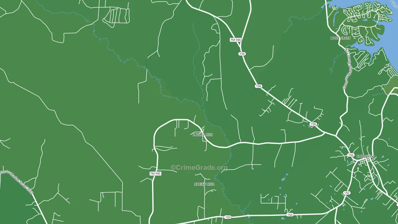Willow Springs, TX Map of Vehicle Theft Rates