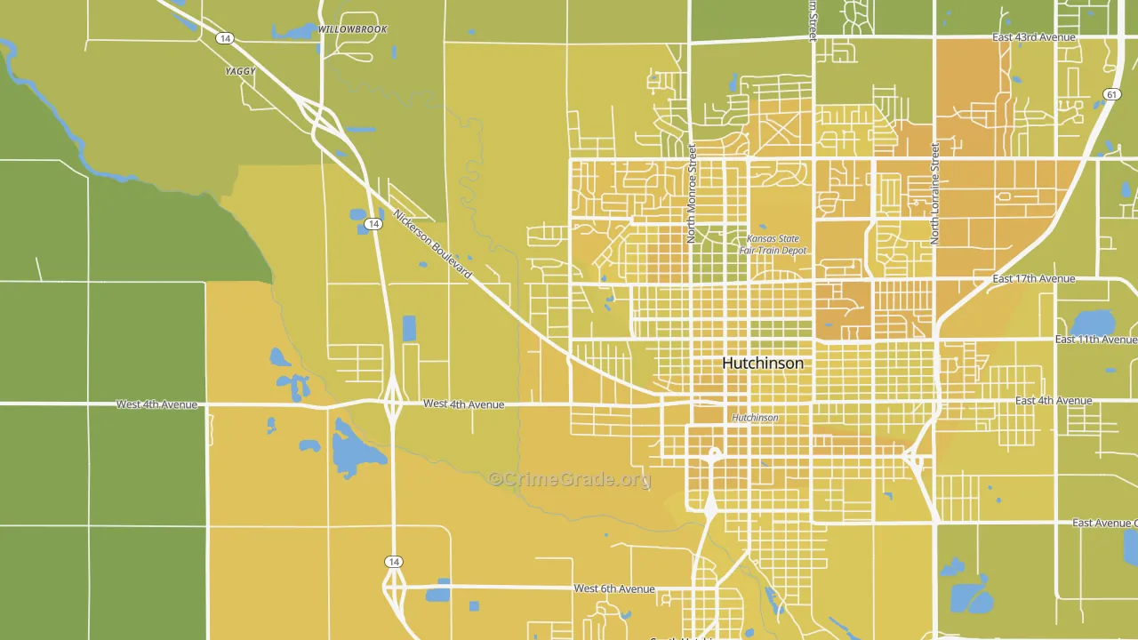 Willowbrook, KS Map of Vehicle Theft Rates