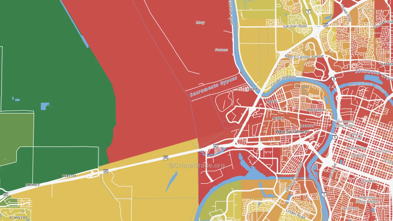 Willowcreek, Sacramento, CA Map of Vehicle Theft Rates