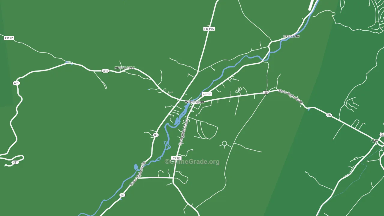 Wilmington, NY Map of Vehicle Theft Rates