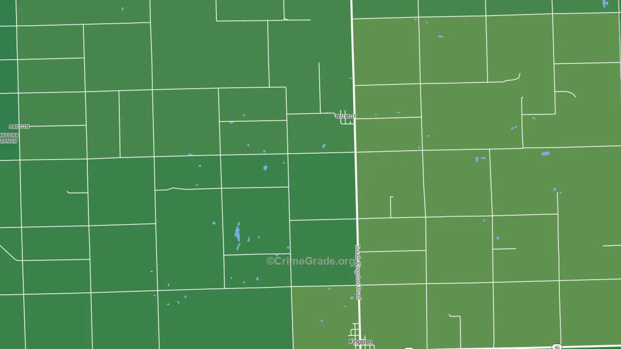 Wilmot, MI Map of Vehicle Theft Rates