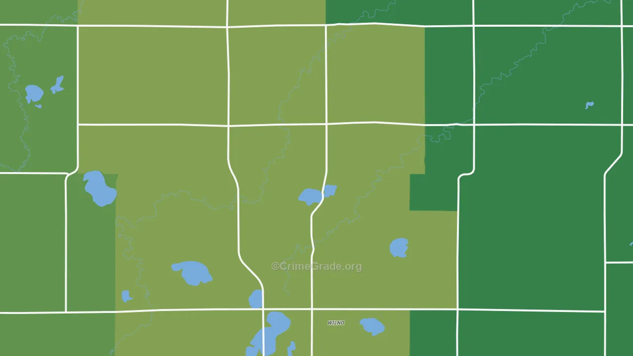 Wilno, MN Map of Vehicle Theft Rates