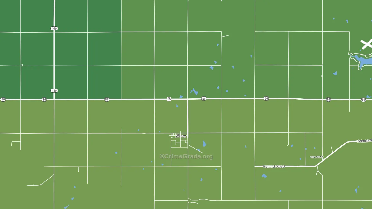 Wilsey, KS Map of Vehicle Theft Rates