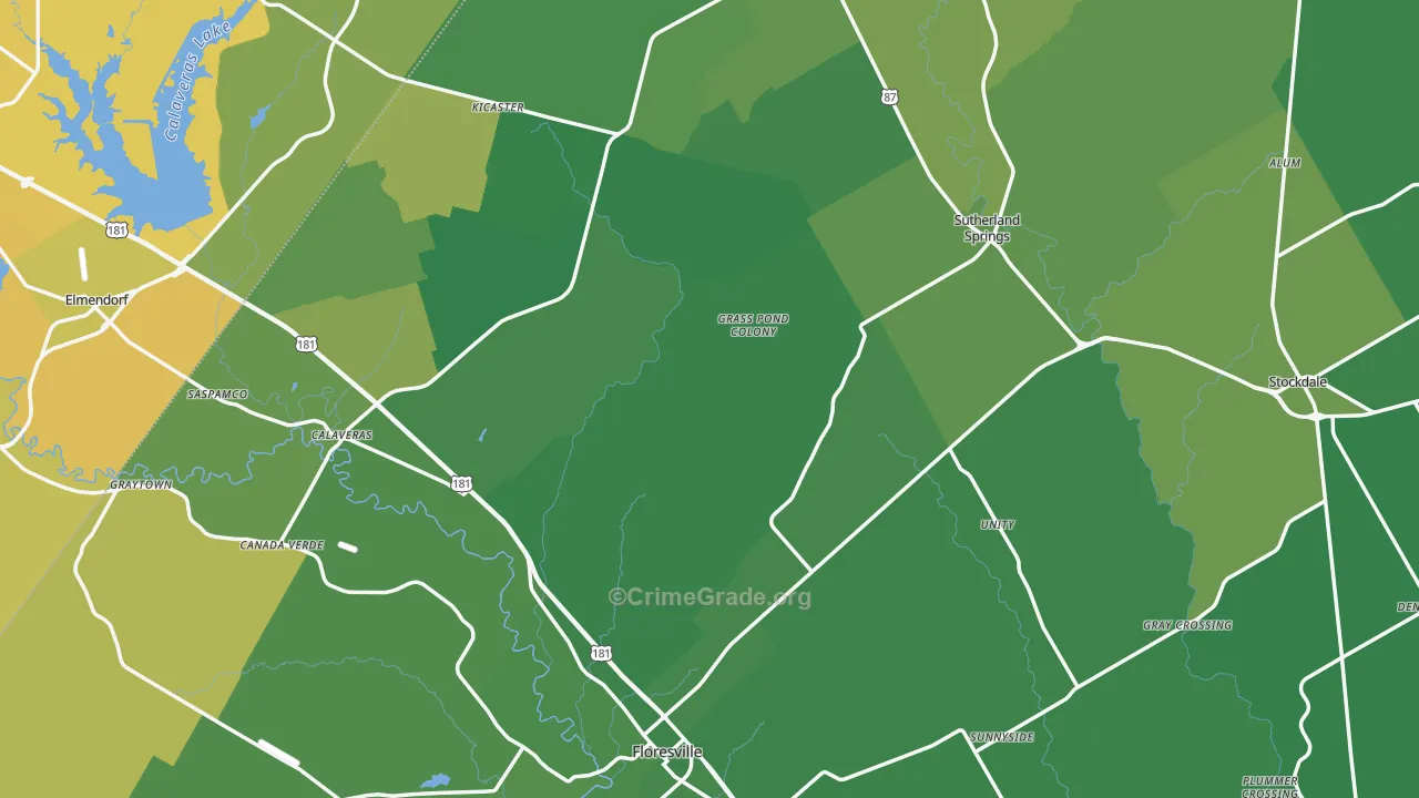 Wilson County, TX Map of Vehicle Theft Rates