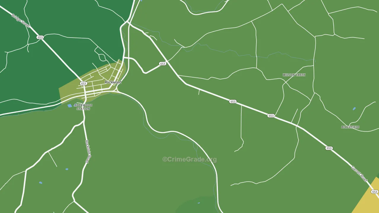Wilson Creek, PA Map of Vehicle Theft Rates