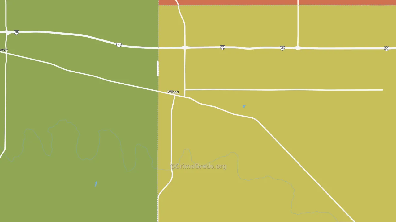 Wilson, KS Map of Vehicle Theft Rates