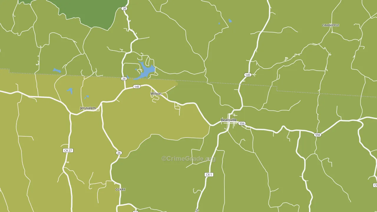 Wilson, OH Map of Vehicle Theft Rates
