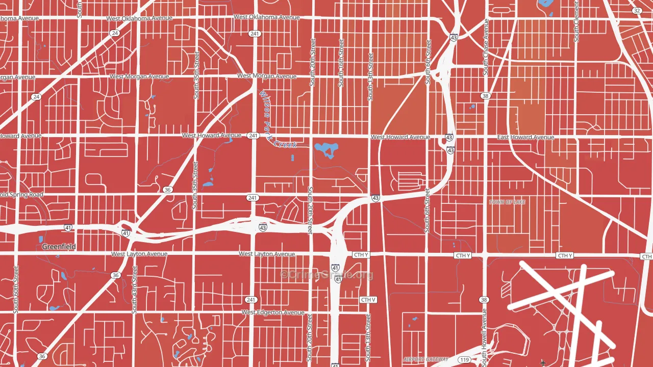 Wilson Park, Milwaukee, WI Map of Vehicle Theft Rates