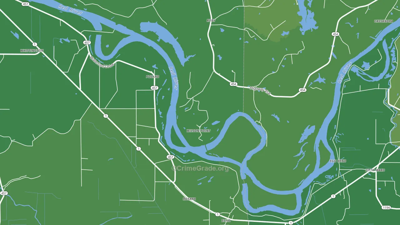 Wilson Point, LA Map of Vehicle Theft Rates