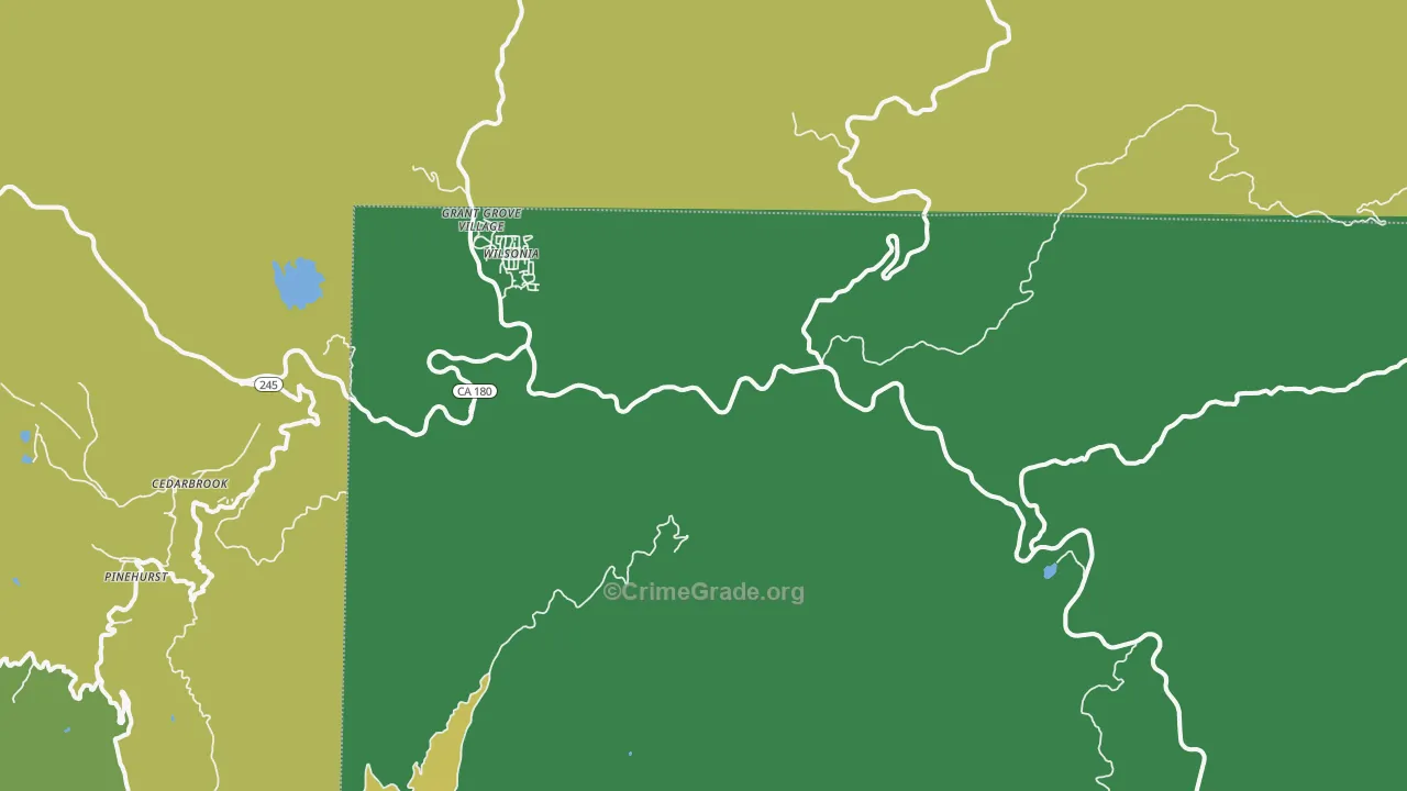 Wilsonia, CA Map of Vehicle Theft Rates