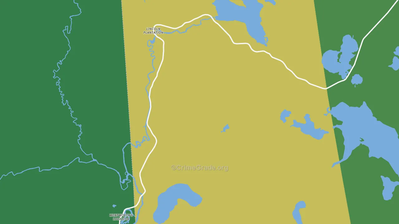 Wilsons Mills, ME Map of Vehicle Theft Rates