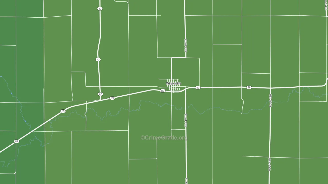 Wilsonville, NE Map of Vehicle Theft Rates
