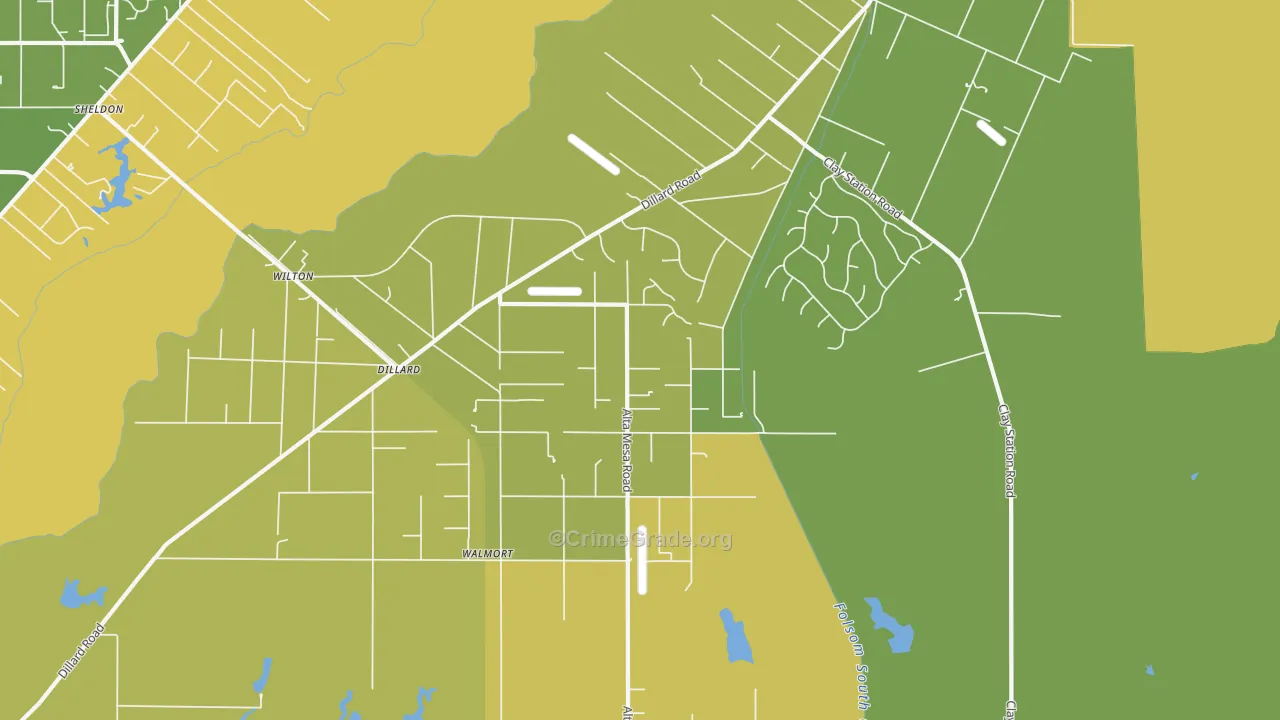 Wilton, CA Map of Vehicle Theft Rates
