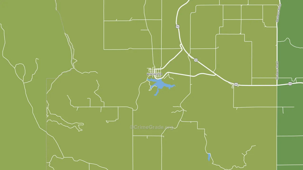 Winchester, ID Map of Vehicle Theft Rates