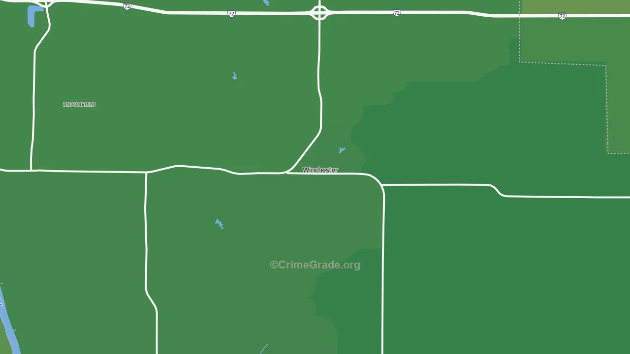 Winchester, IL Map of Vehicle Theft Rates