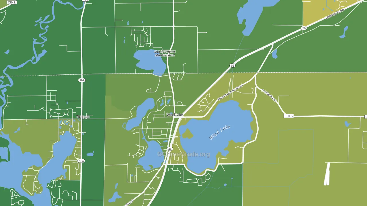Wind Lake, WI Map of Vehicle Theft Rates