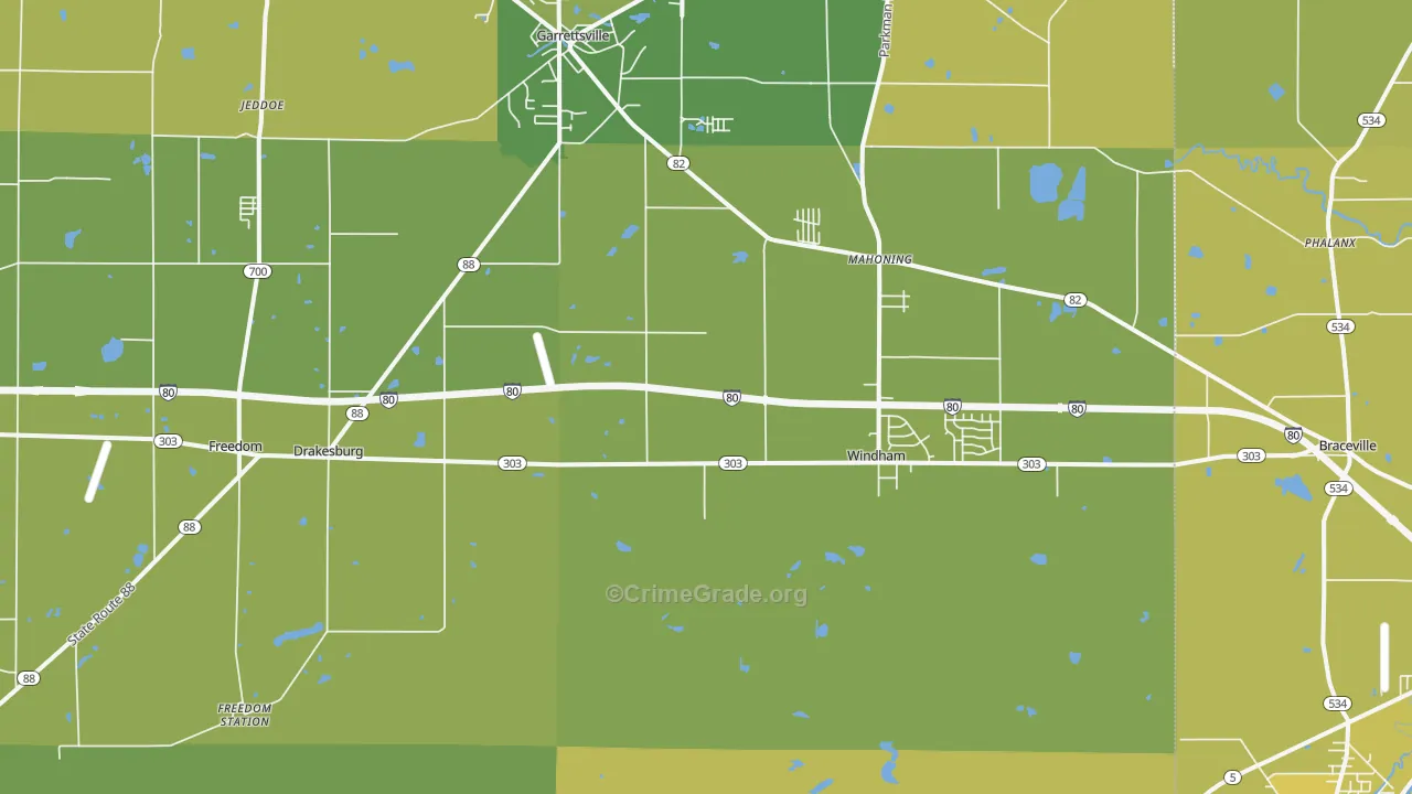 Windham, OH Map of Vehicle Theft Rates