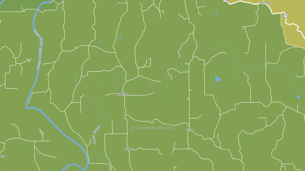 Windom, IN Map of Vehicle Theft Rates