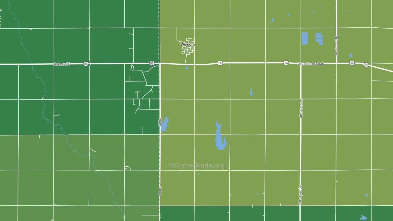 Windom, KS Map of Vehicle Theft Rates