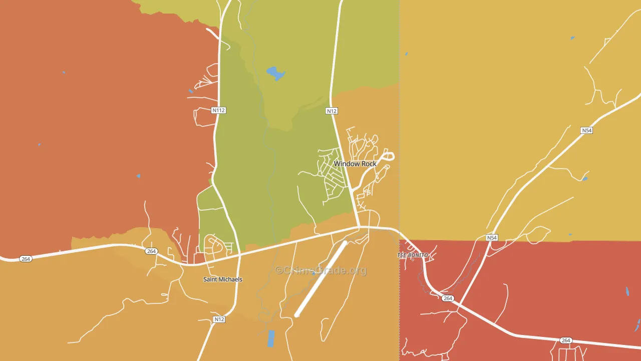 Window Rock, AZ Map of Vehicle Theft Rates