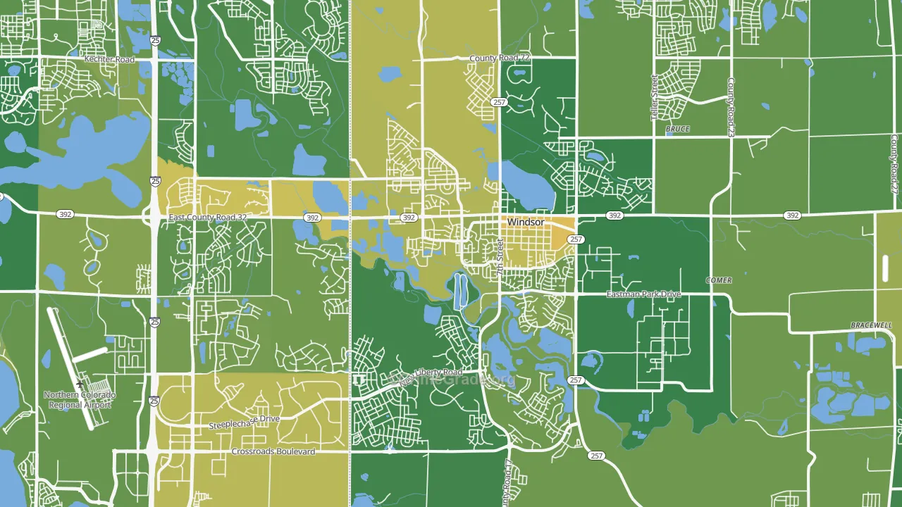 Windsor, CO Map of Vehicle Theft Rates
