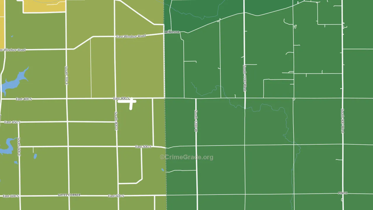 Windsor, IN Map of Vehicle Theft Rates