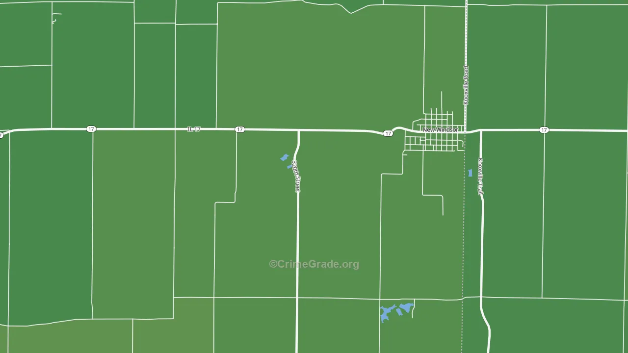 Windsor Mercer County, IL Map of Vehicle Theft Rates