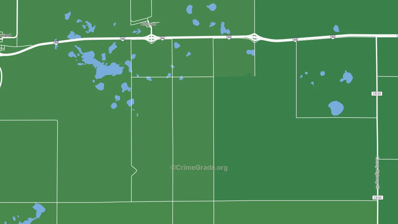 Windsor, ND Map of Vehicle Theft Rates
