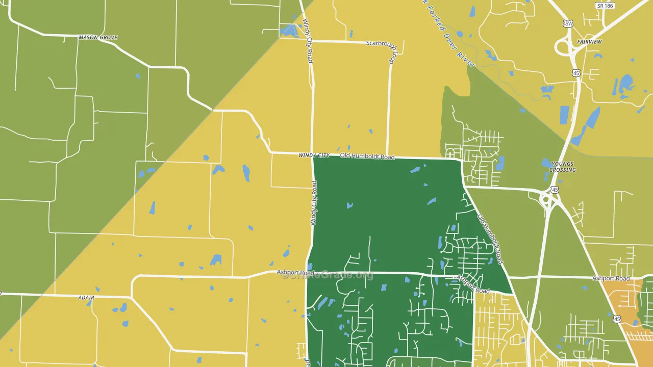 Windy City, TN Map of Vehicle Theft Rates