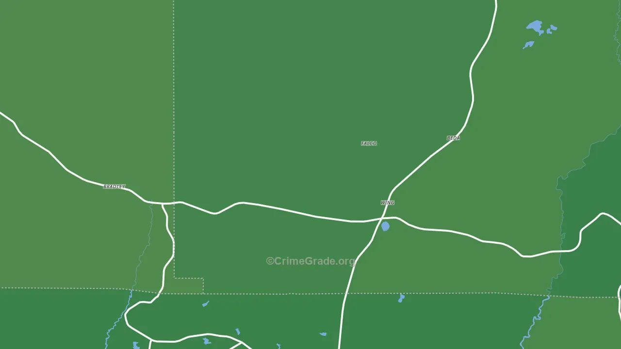 Wing, AL Map of Vehicle Theft Rates