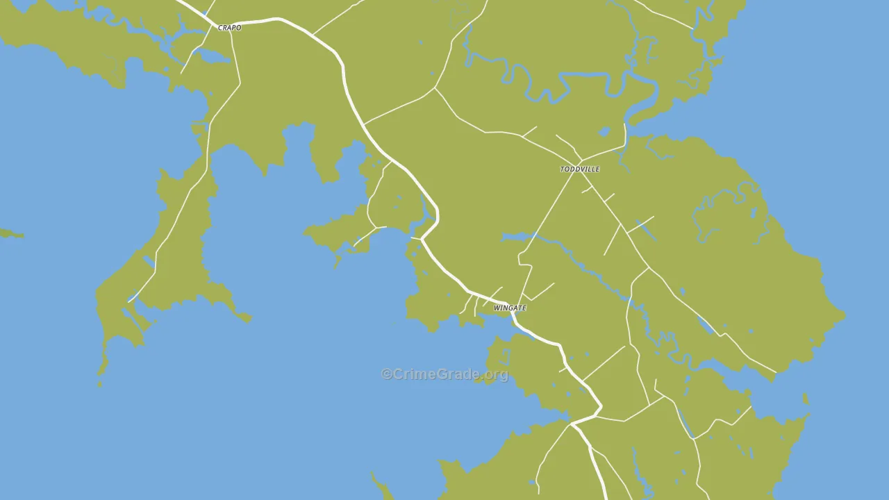Wingate, MD Map of Vehicle Theft Rates