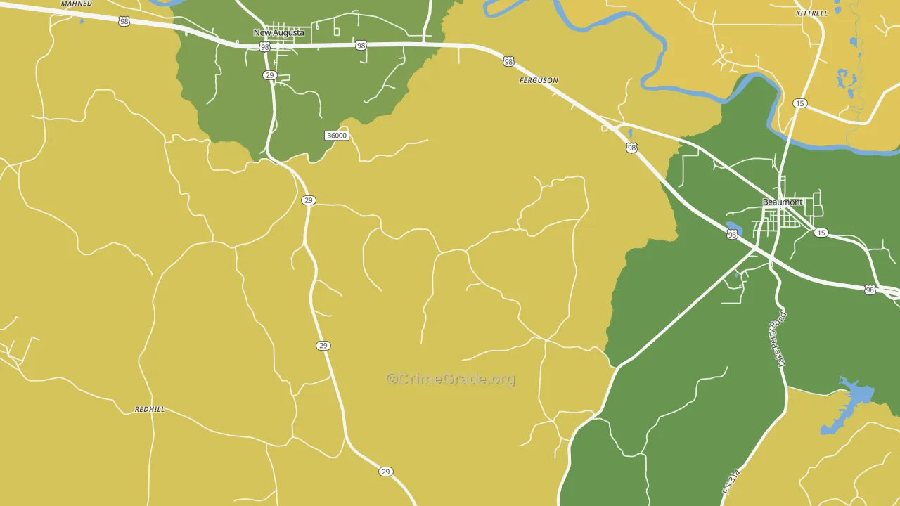 Wingate, MS Map of Vehicle Theft Rates