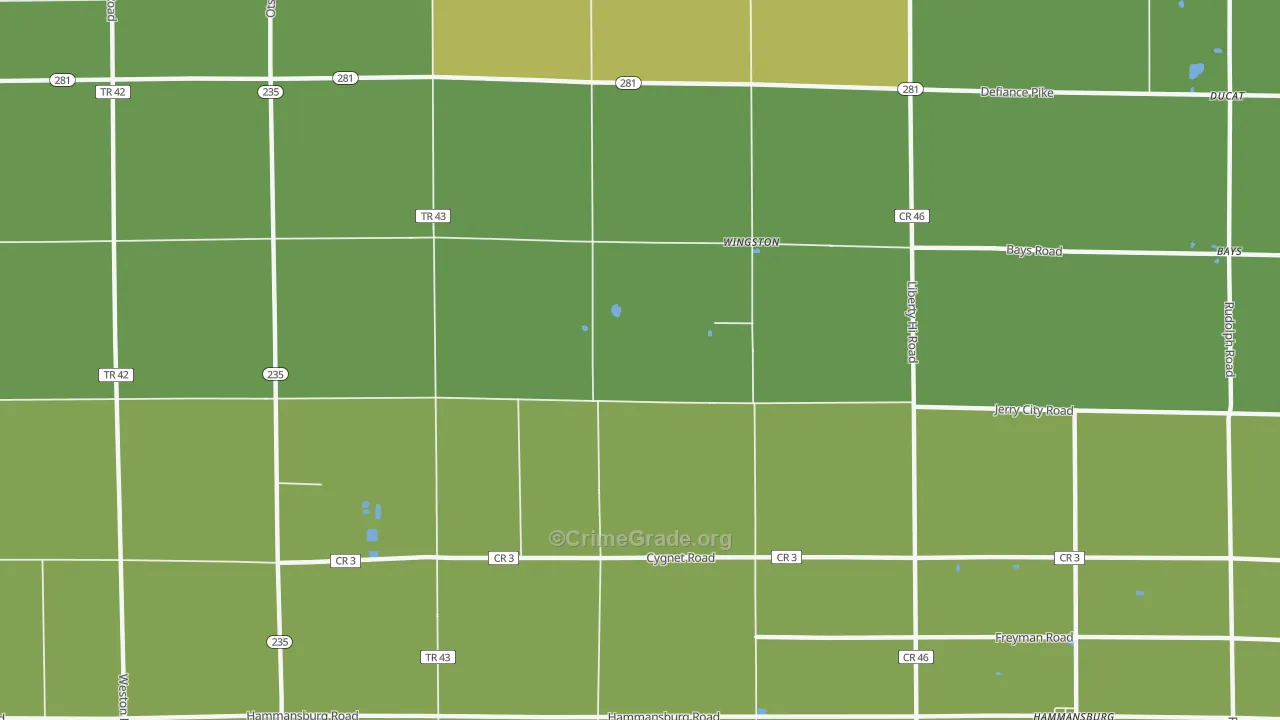 Wingston, OH Map of Vehicle Theft Rates
