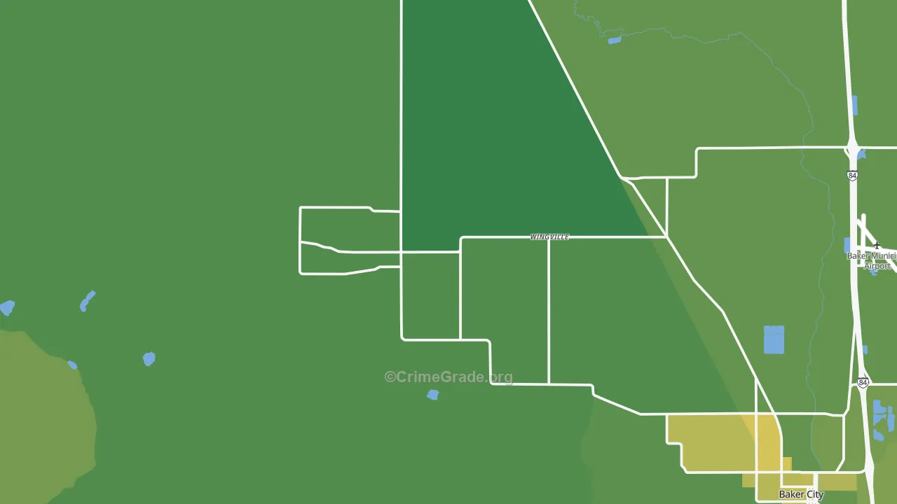 Wingville, OR Map of Vehicle Theft Rates