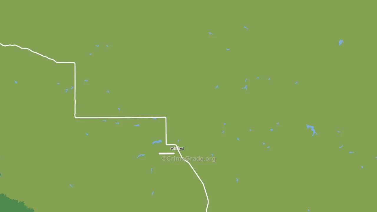 Winifred, MT Map of Vehicle Theft Rates