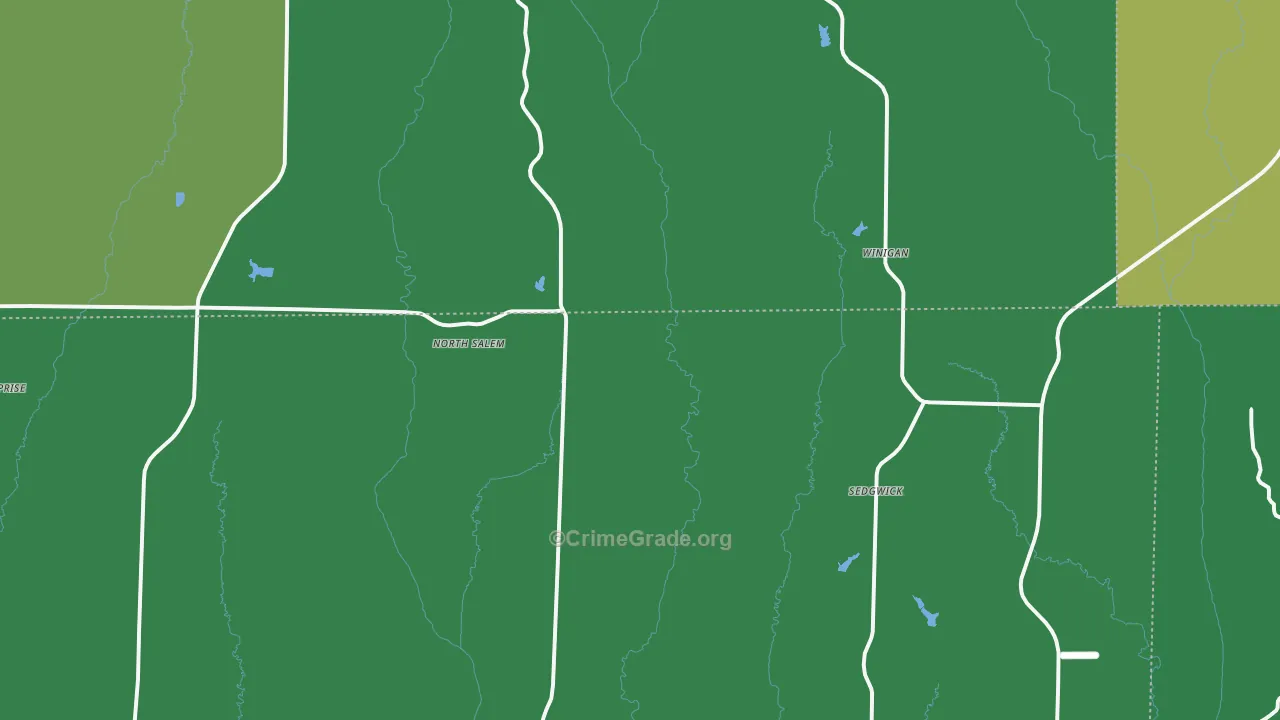 Winigan, MO Map of Vehicle Theft Rates