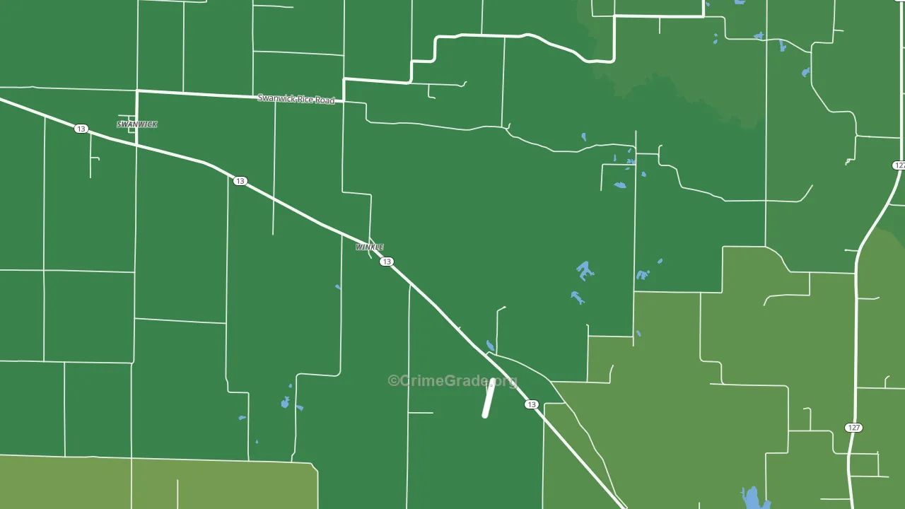 Winkle, IL Map of Vehicle Theft Rates