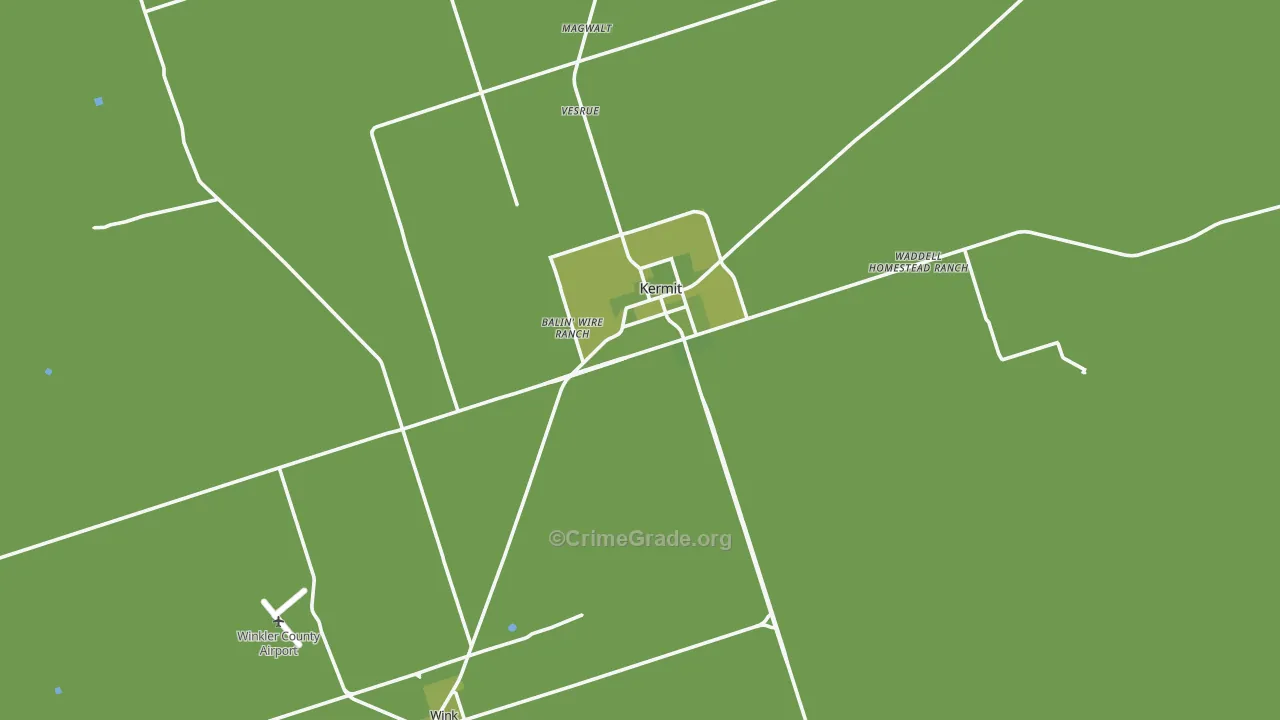 Winkler County, TX Map of Vehicle Theft Rates