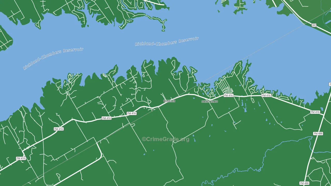 Winkler, TX Map of Vehicle Theft Rates