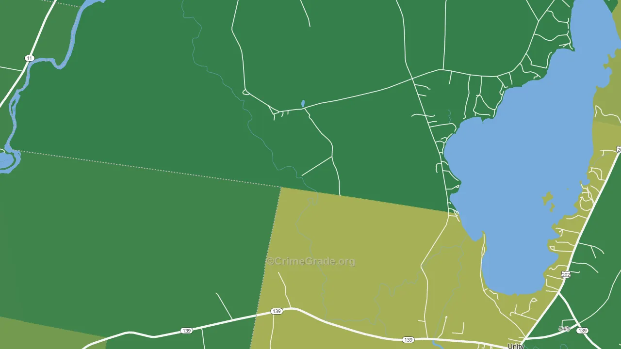Winnecook, ME Map of Vehicle Theft Rates