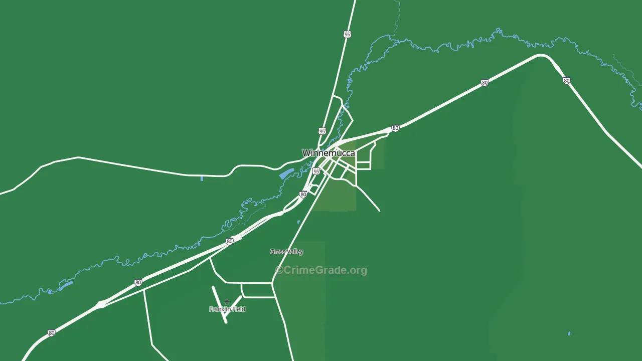 Winnemucca, NV Map of Vehicle Theft Rates