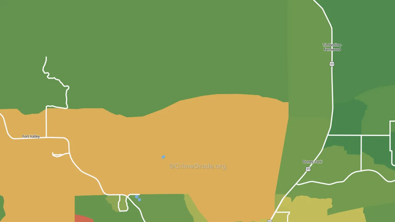 Winona, AZ Map of Vehicle Theft Rates