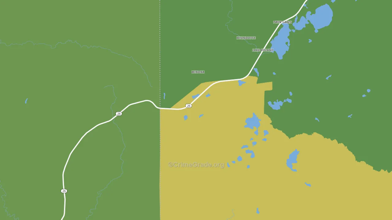 Winona, MI Map of Vehicle Theft Rates