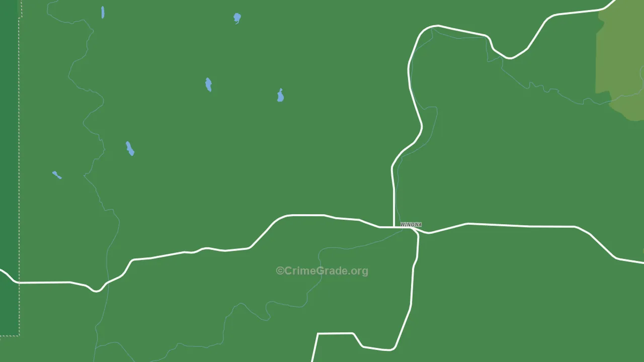Winona, WA Map of Vehicle Theft Rates