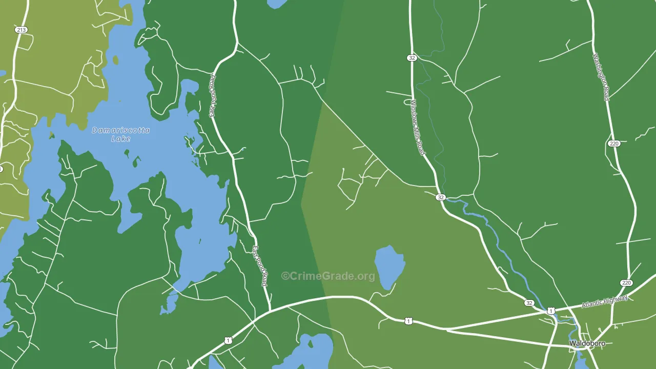 Winslows Mills, ME Map of Vehicle Theft Rates