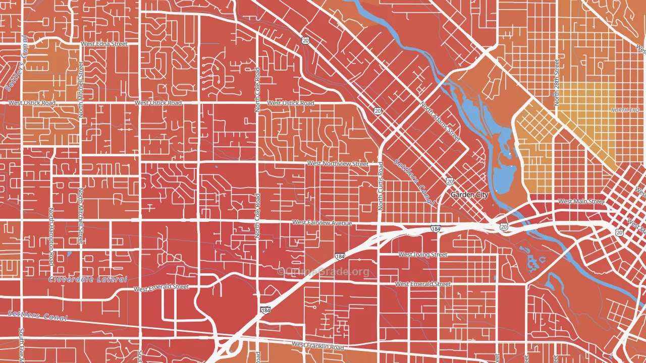 Winstead Park, Boise, ID Map of Vehicle Theft Rates