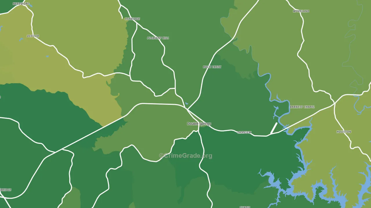 Winston County, AL Map of Vehicle Theft Rates
