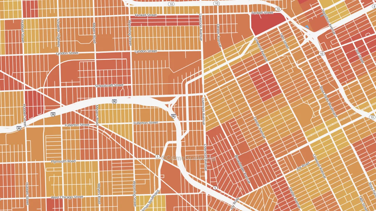 Winter Halter, Detroit, MI Map of Vehicle Theft Rates