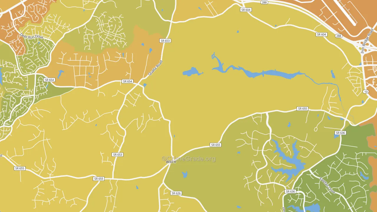 Winterpock, VA Map of Vehicle Theft Rates