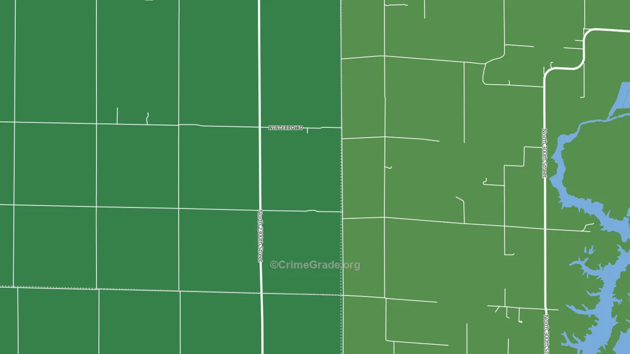 Winterrowd, IL Map of Vehicle Theft Rates